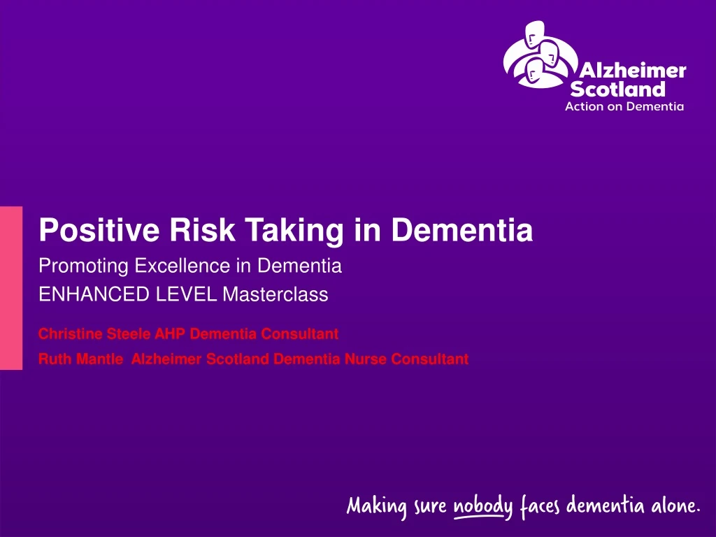 positive risk taking in dementia promoting