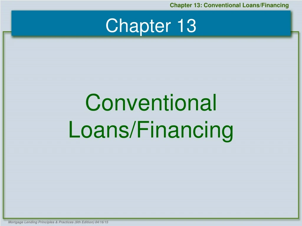 conventional loans financing