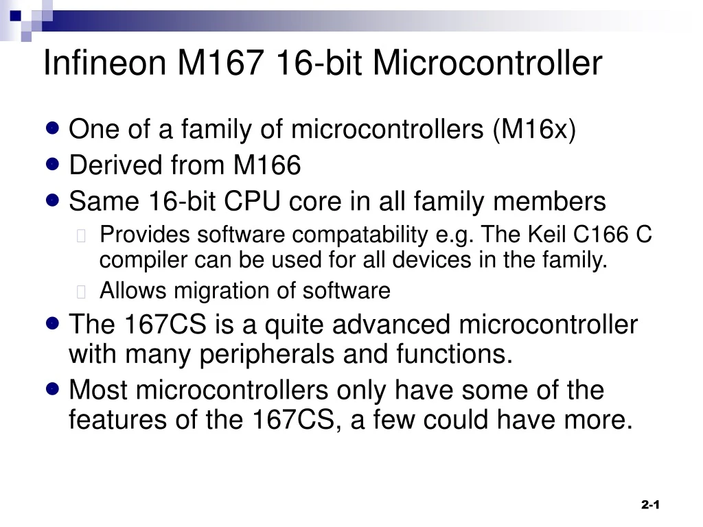 infineon m167 16 bit microcontroller