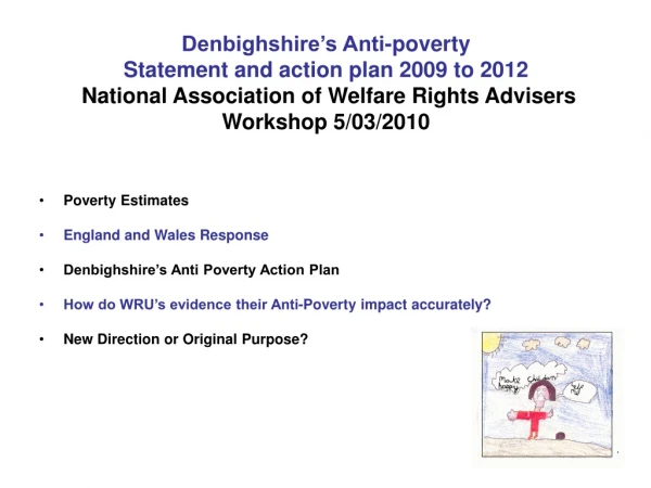 Poverty Estimates England and Wales Response Denbighshire’s Anti Poverty Action Plan