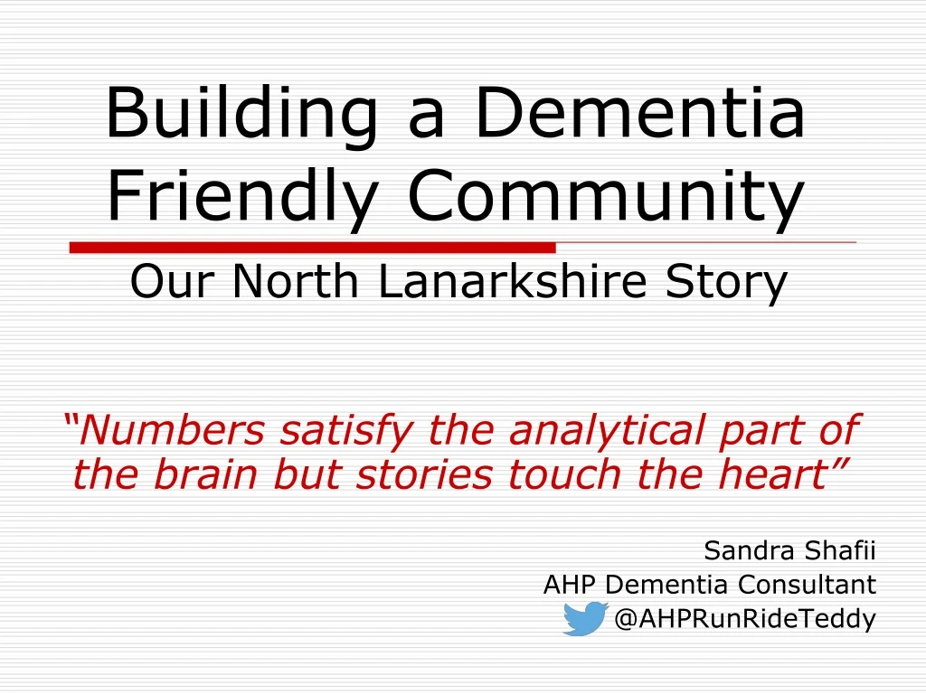 building a dementia friendly community