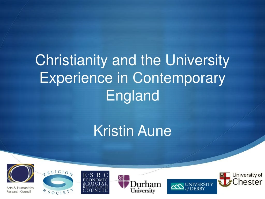 christianity and the university experience in contemporary england kristin aune