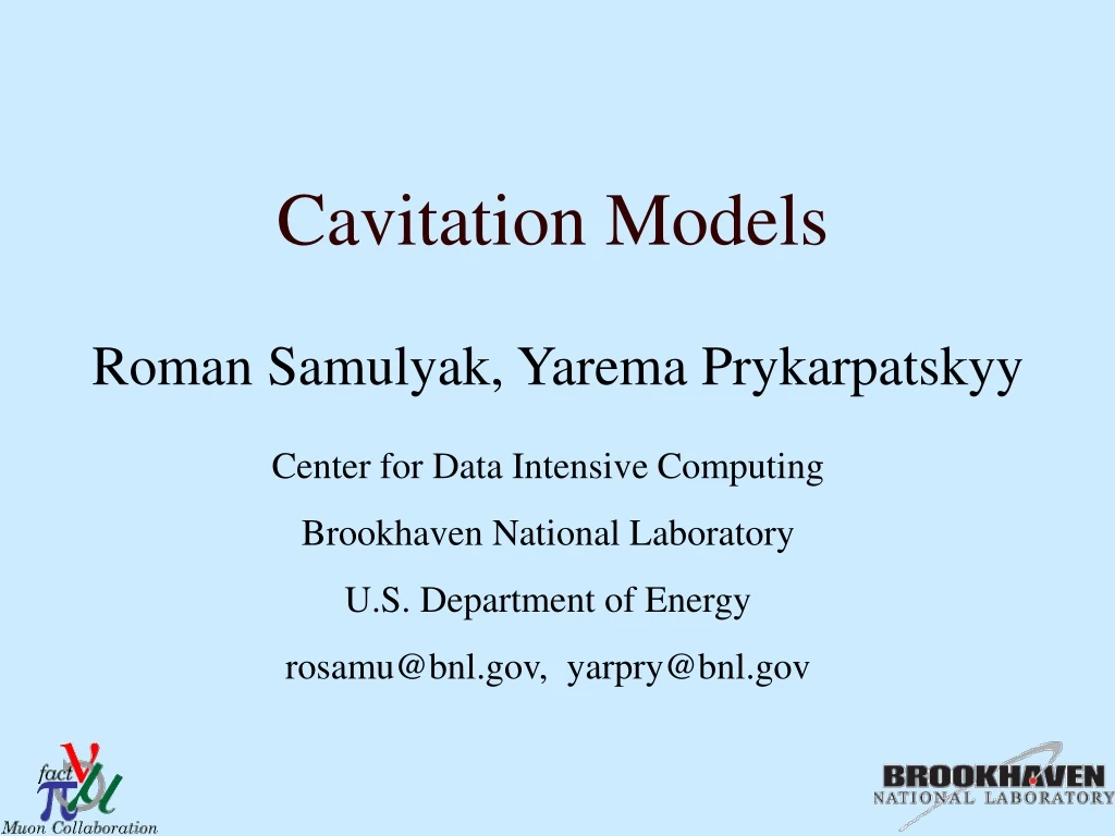 cavitation models