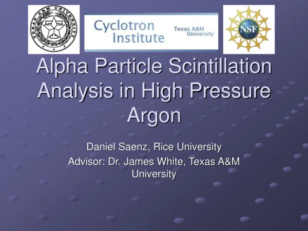 Alpha Particle Scintillation Analysis in High Pressure Argon
