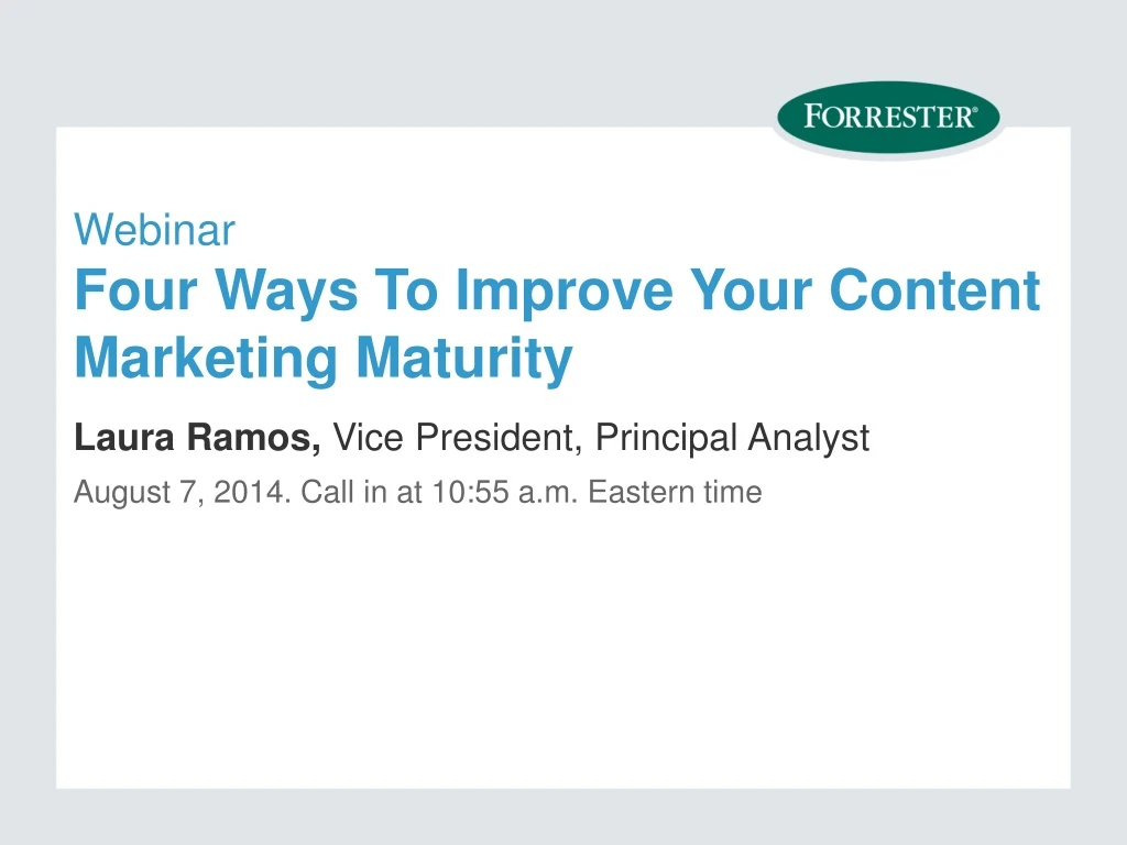 webinar four ways to improve your content marketing maturity