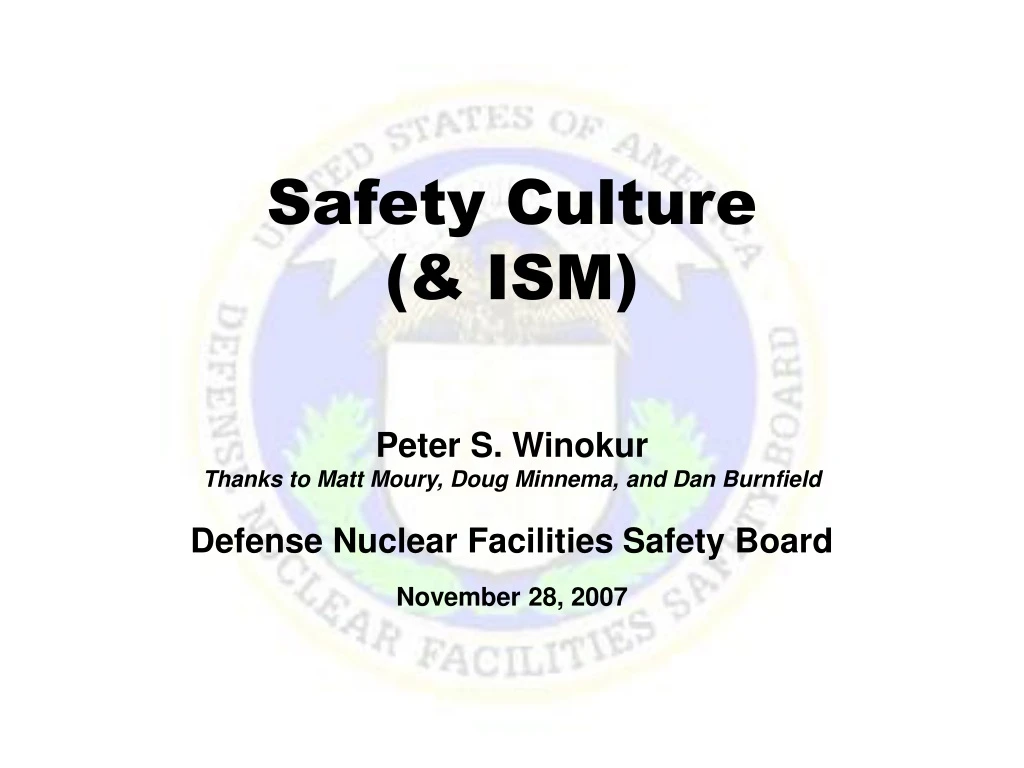 safety culture ism