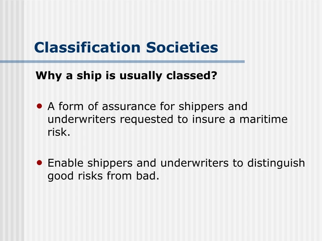 classification societies