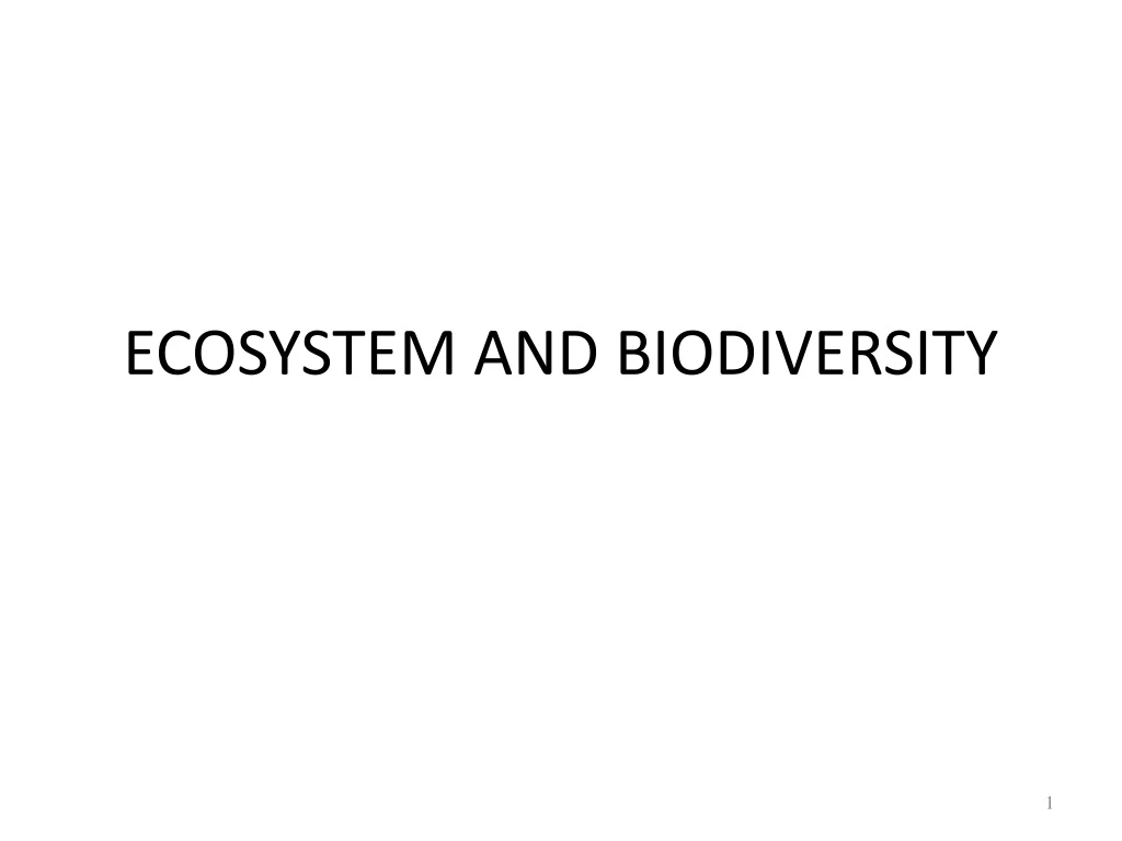 ecosystem and biodiversity