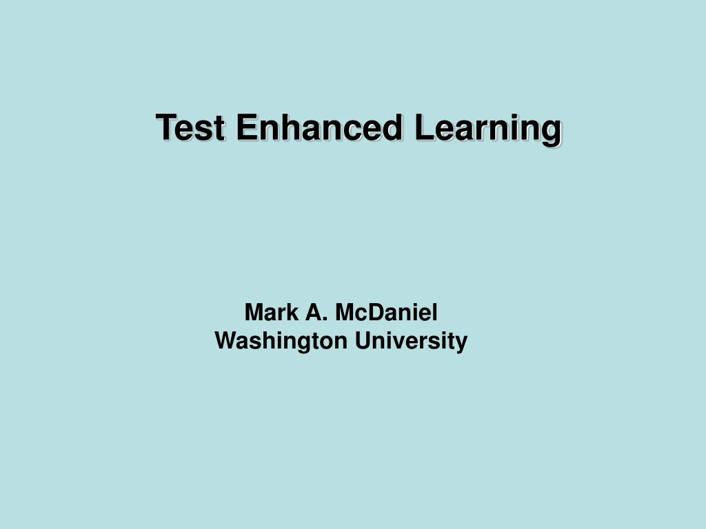 test enhanced learning