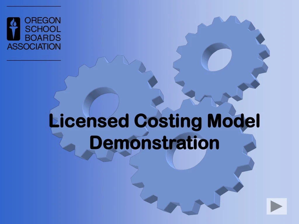 licensed costing model demonstration