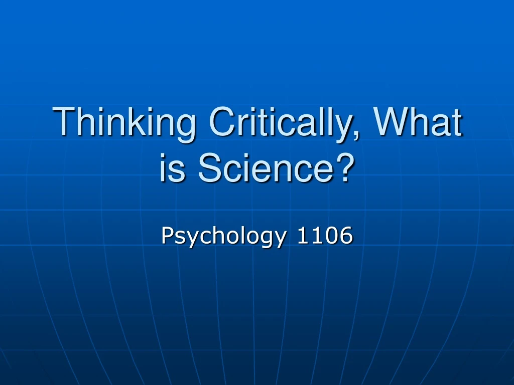 thinking critically what is science