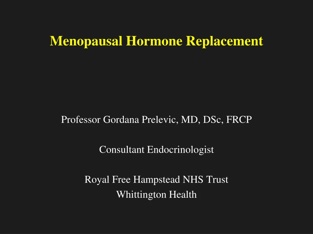 menopausal hormone replacement