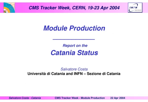 Module Production ___________ Report on the Catania Status
