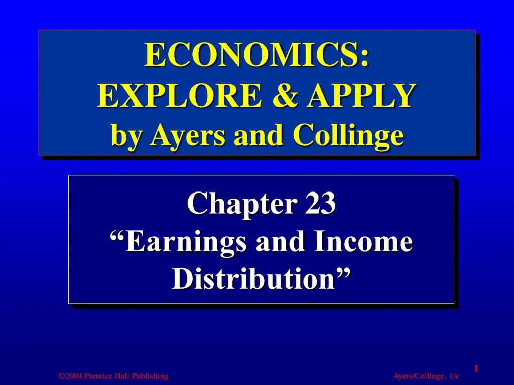 chapter 23 earnings and income distribution