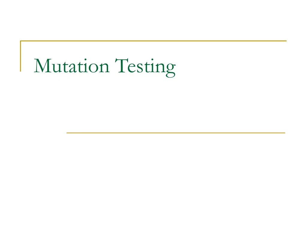 mutation testing