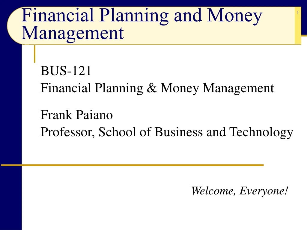 financial planning and money management