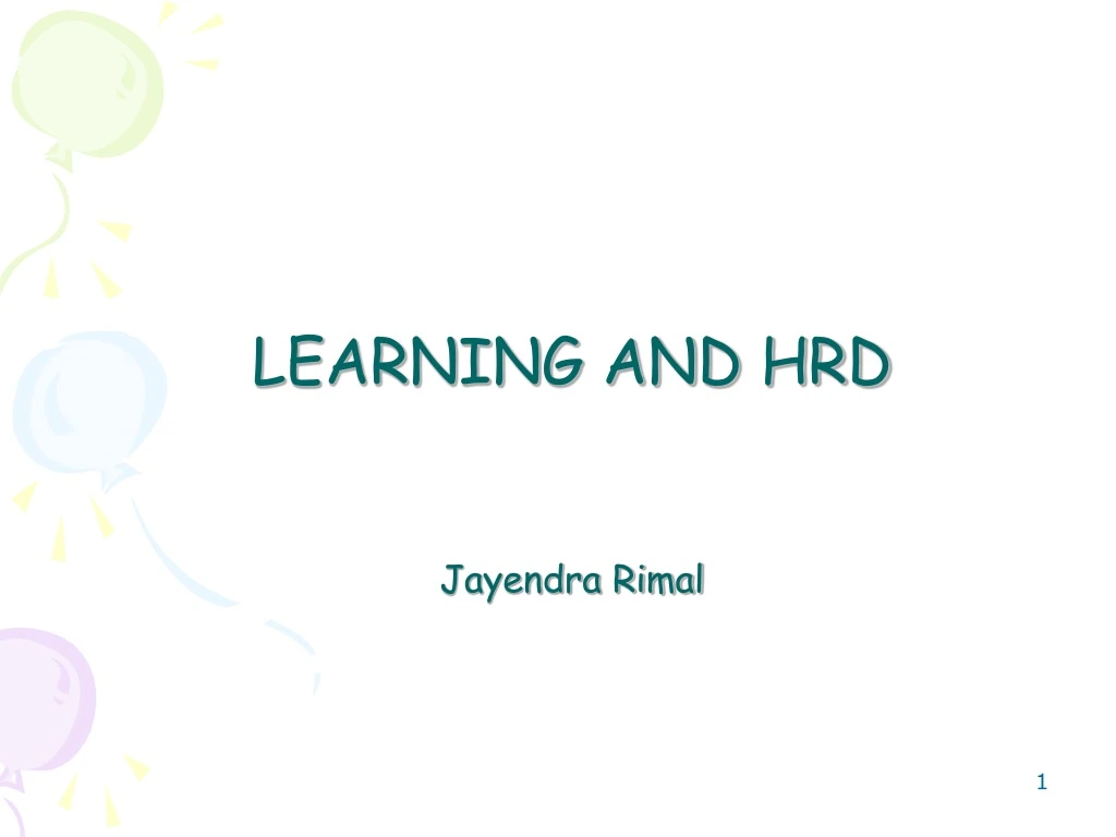 learning and hrd jayendra rimal