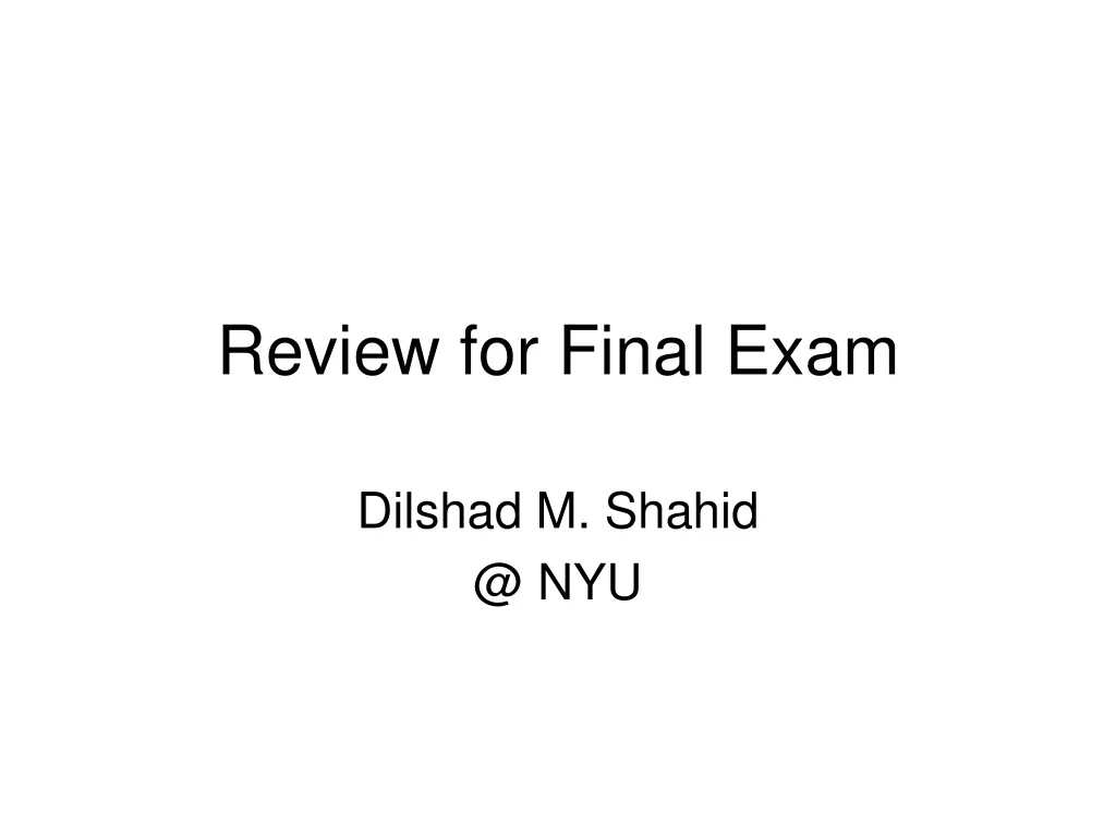 review for final exam