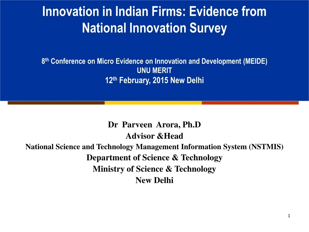 innovation in indian firms evidence from national