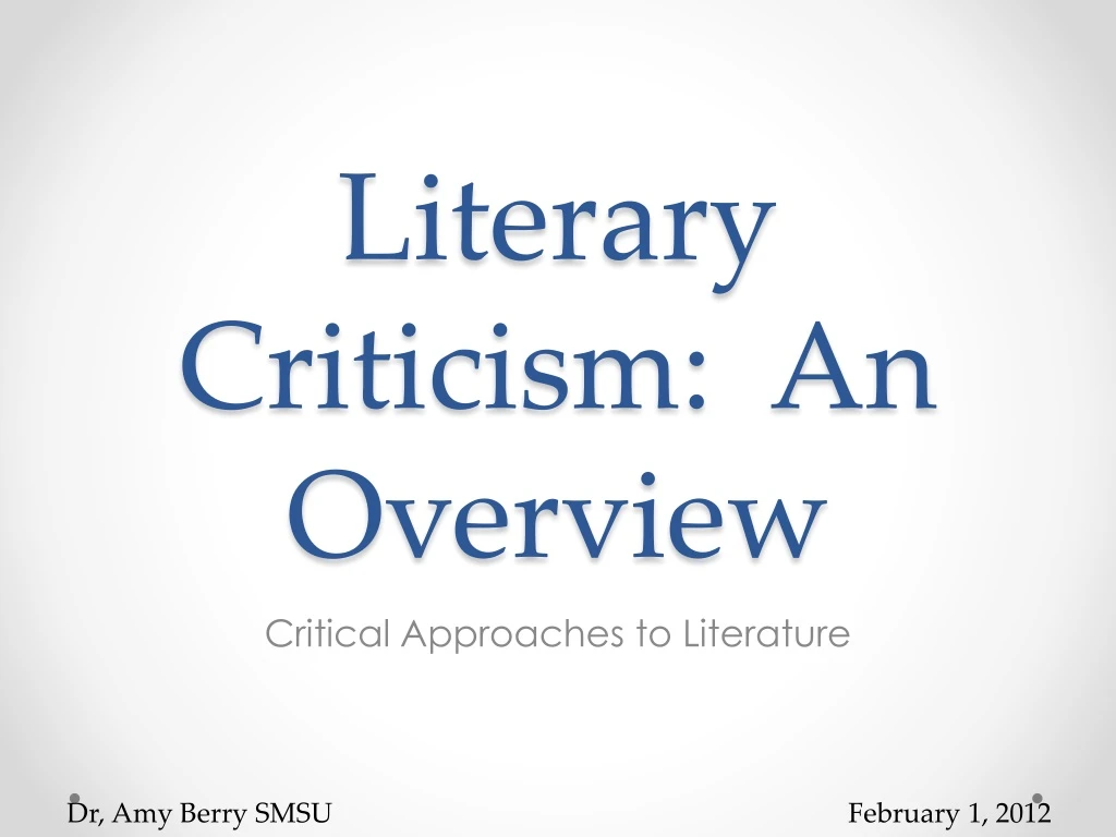 literary criticism an overview