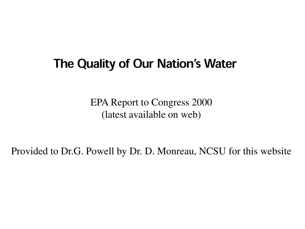 epa report to congress 2000 latest available