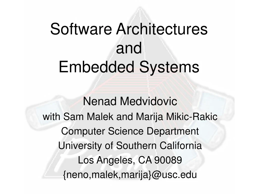 software architectures and embedded systems