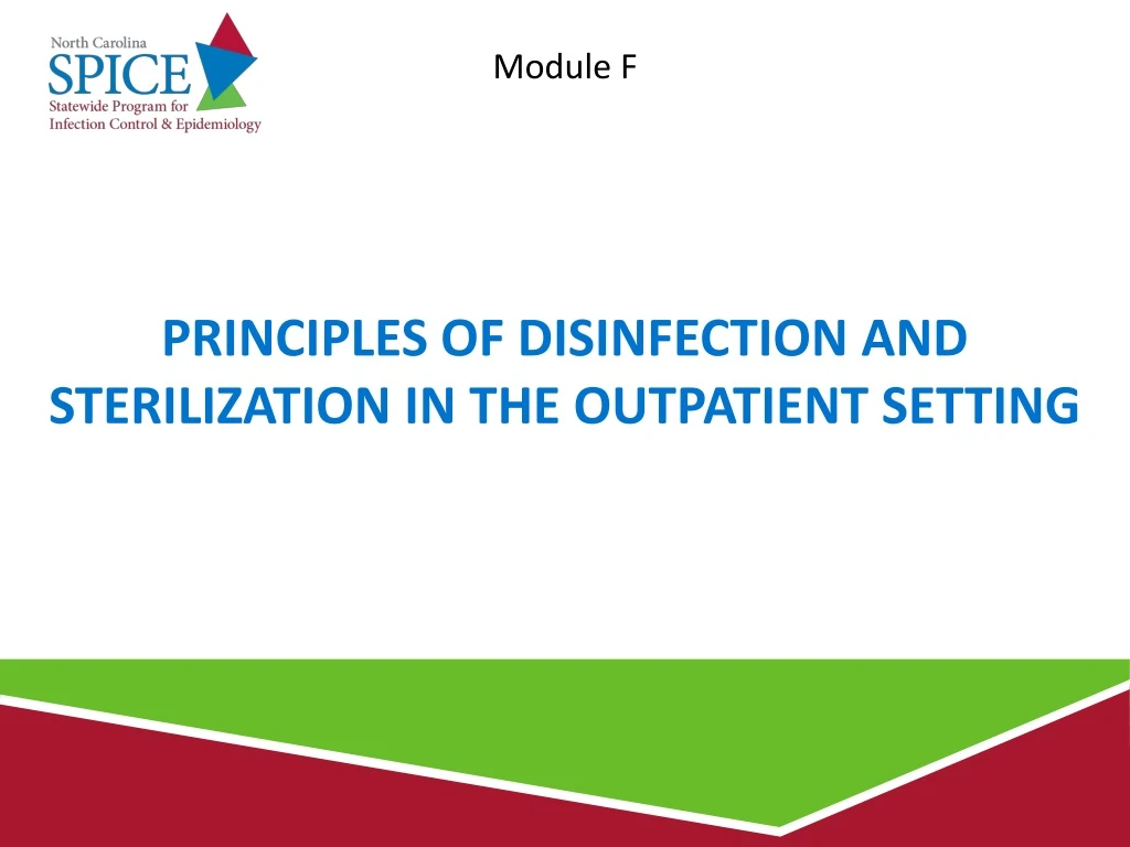 principles of disinfection and sterilization in the outpatient setting