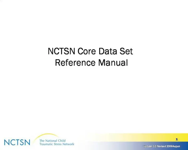 NCTSN Core Data Set Reference Manual