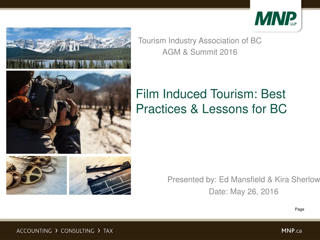 film induced tourism best practices lessons for bc