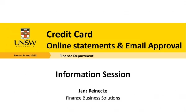 Credit Card Online statements &amp; Email Approval