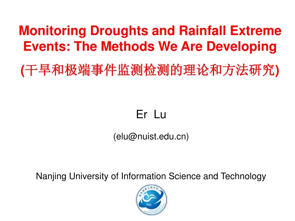 monitoring droughts and rainfall extreme events