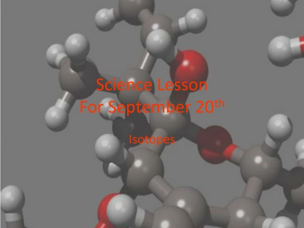 Science Lesson For September 20 th