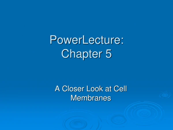 PowerLecture: Chapter 5