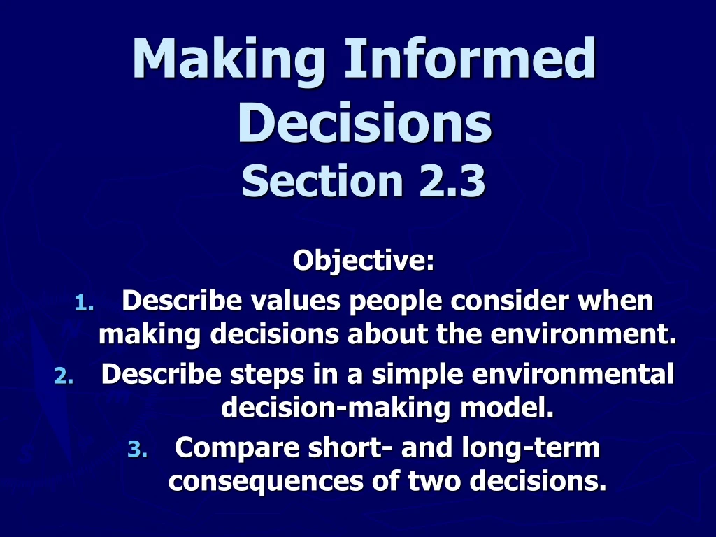 making informed decisions section 2 3
