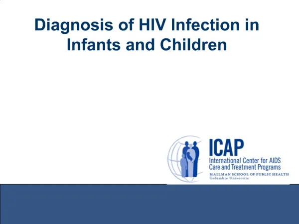Diagnosis of HIV Infection in Infants and Children