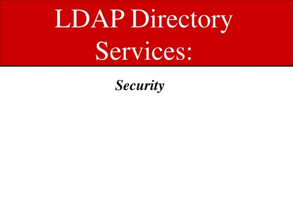 LDAP Directory Services:
