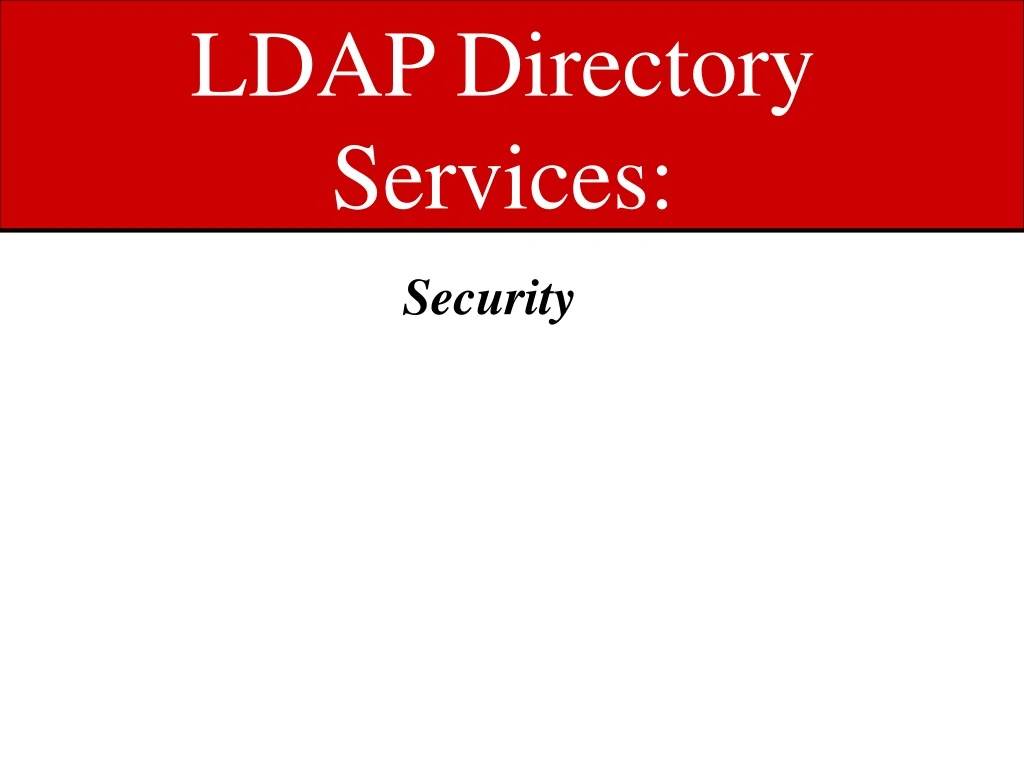 ldap directory services