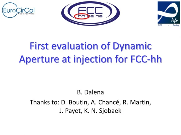 First evaluation of Dynamic Aperture at injection for FCC- hh