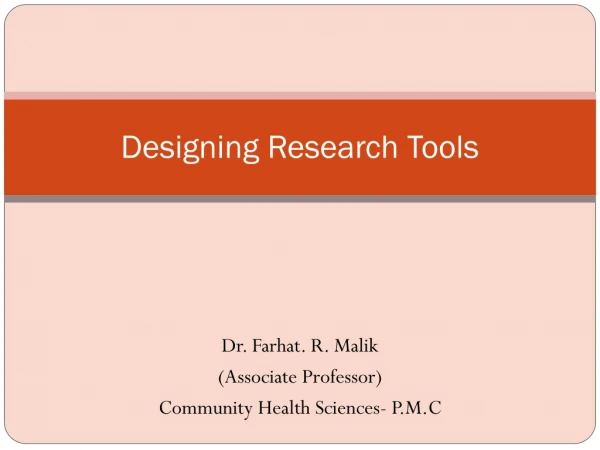 Designing Research Tools
