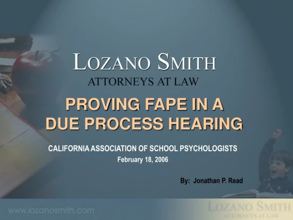 PROVING FAPE IN A  DUE PROCESS HEARING