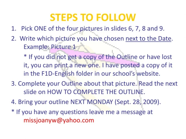 STEPS TO FOLLOW