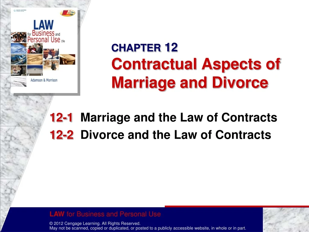 chapter 12 contractual aspects of marriage and divorce