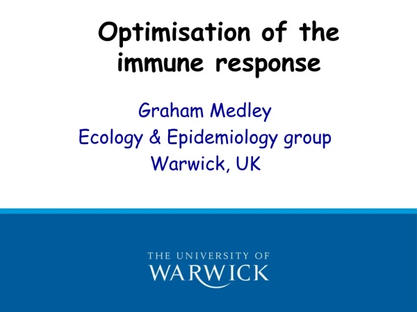 Optimisation of the immune response