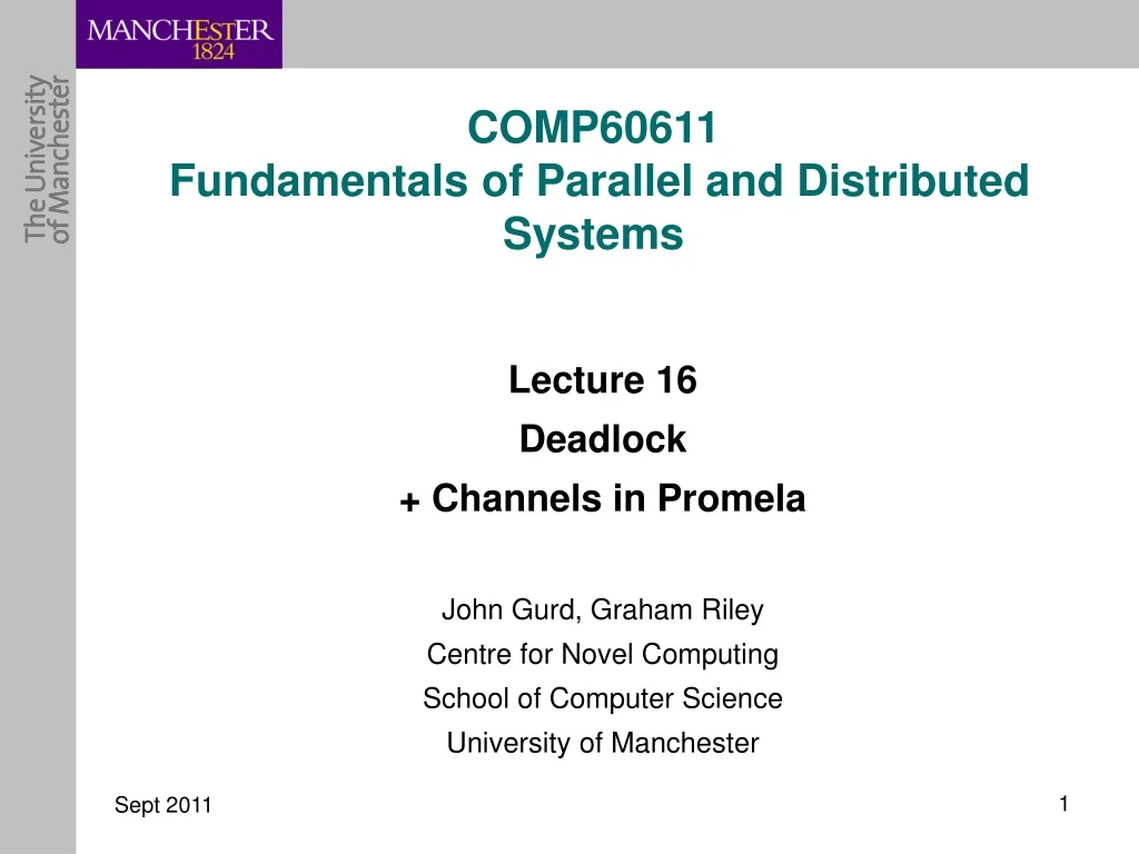 comp60611 fundamentals of parallel and distributed systems