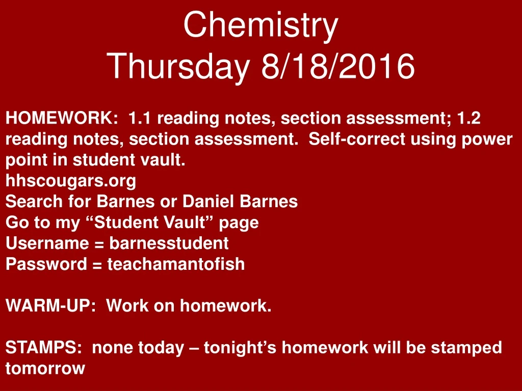 chemistry thursday 8 18 2016 homework 1 1 reading