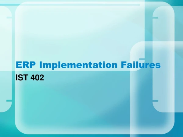 ERP Implementation Failures