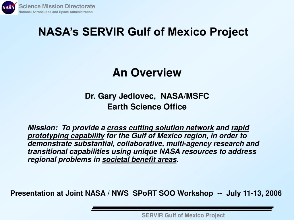 nasa s servir gulf of mexico project