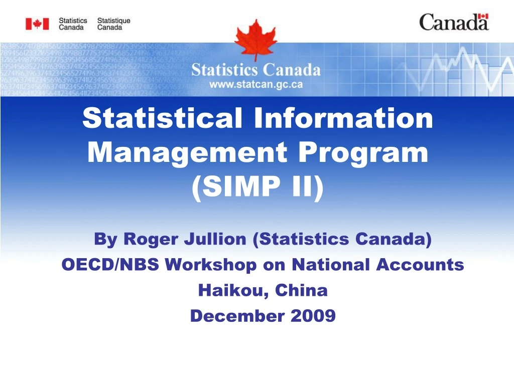 statistical information management program simp ii