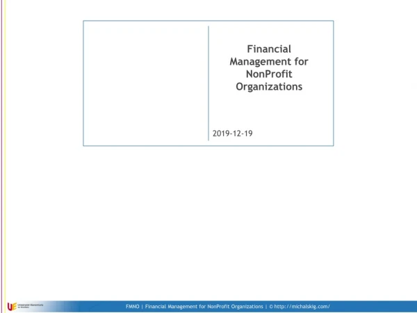 Financial Management for NonProfit Organizations
