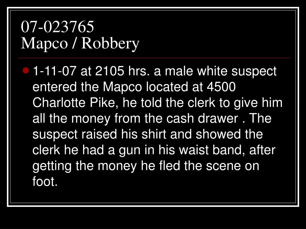 07 023765 mapco robbery
